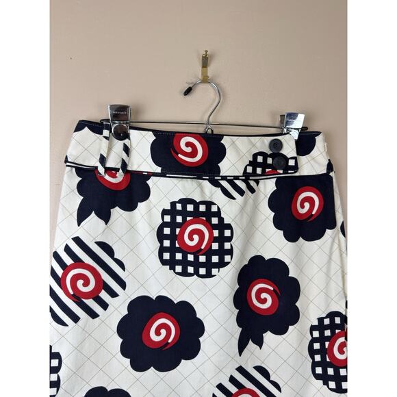 Etcetera Women’s Pencil Mini Skirt Mod Style Large Graphic Floral Print Size 8 - Picture 2 of 11